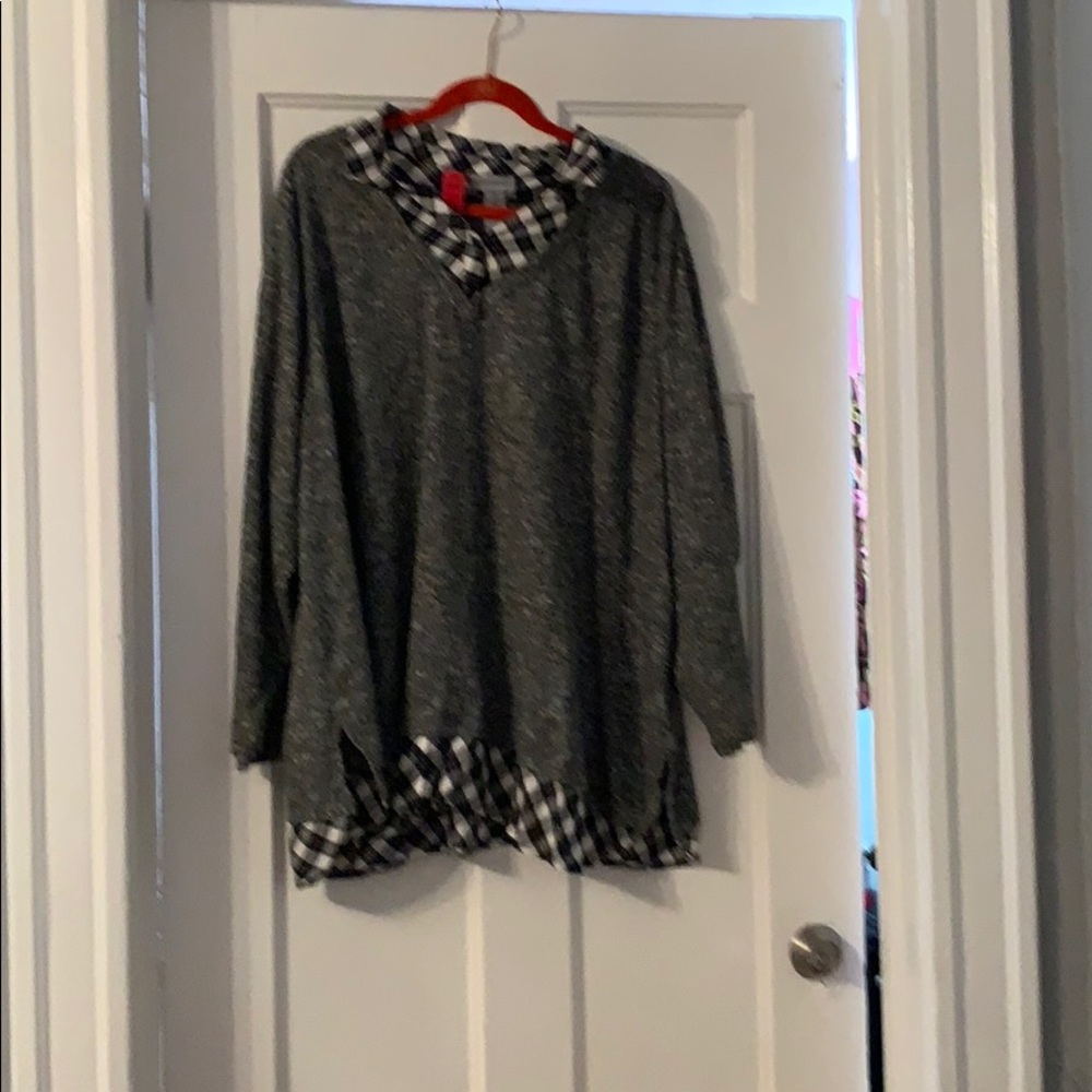 Catherine’s shirt with attached sweater